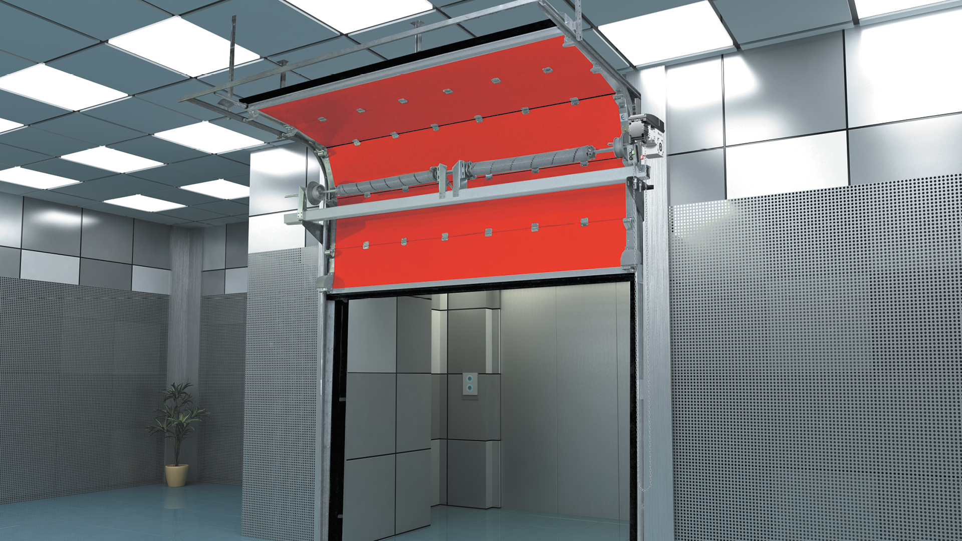 Ворота подъемно-секционные для быстровозводимых зданий, ангаров и складов